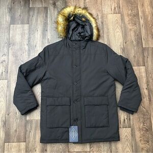 St John’s Bay Water Resistant Jacket Coat Men’s Size L Black